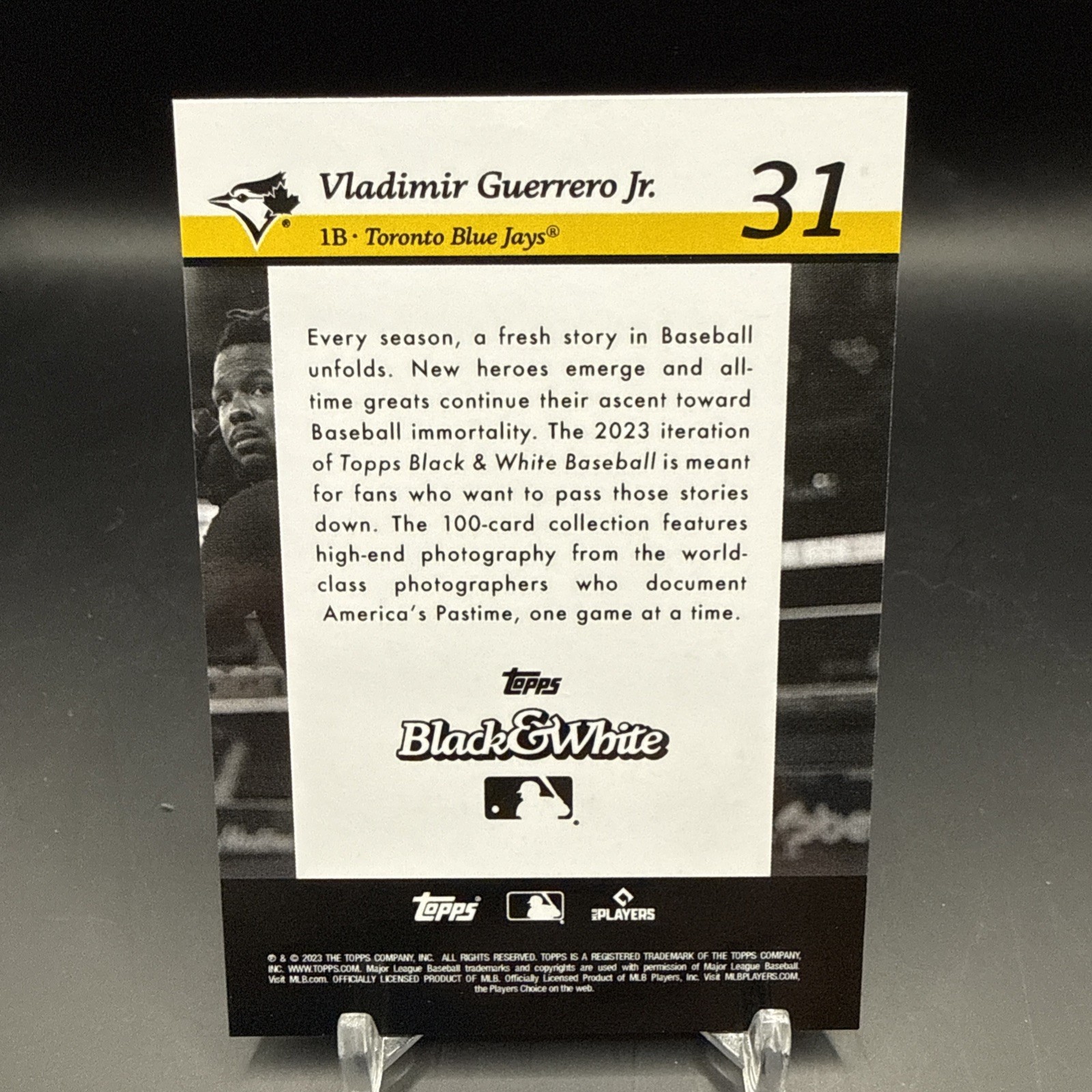 2023 Topps Black & White – Vladimir Guerrero Jr. #31 Background Color /49