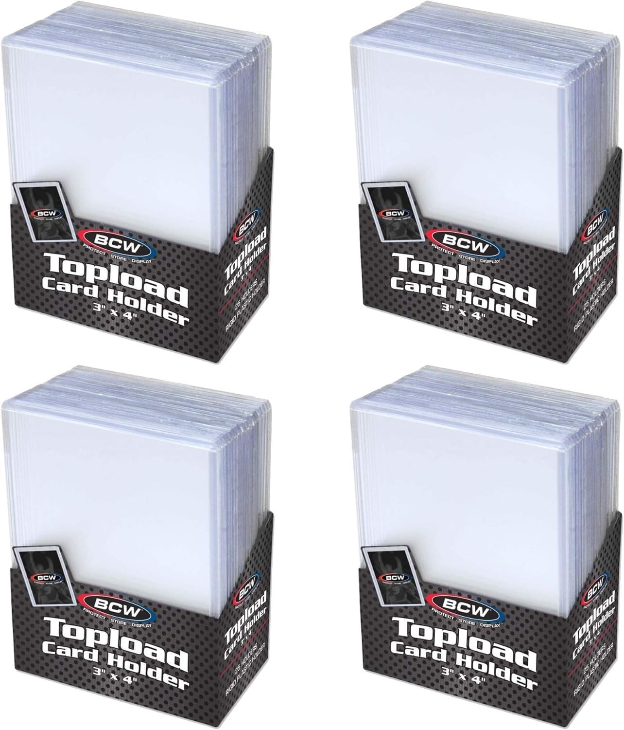 TOPLOAD TRADING CARD SLEEVES Hard Plastic Clear Case Holder 100 Baseball Cards