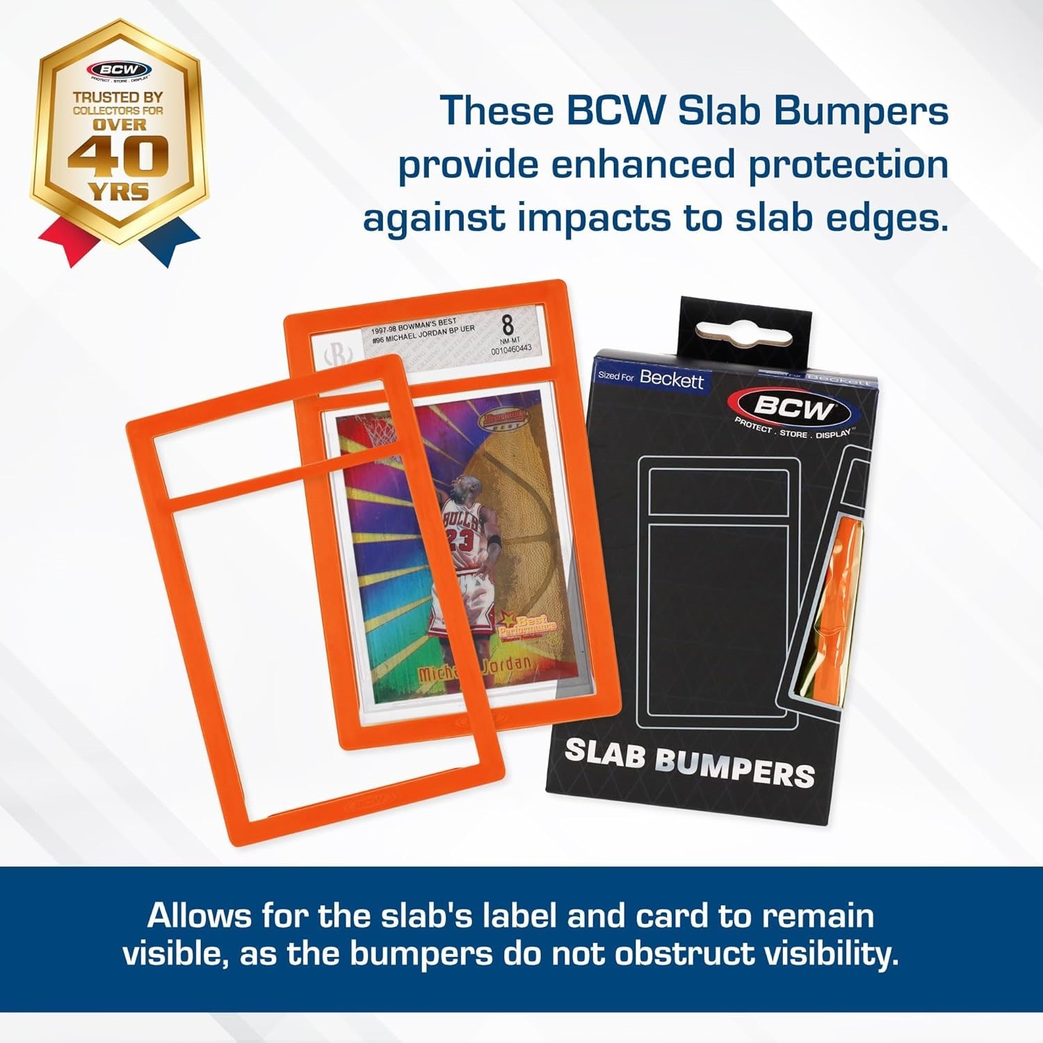 6 BCW Graded Card Bumpers For BGS Certified Slab ORANGE Silicone Edge Protection