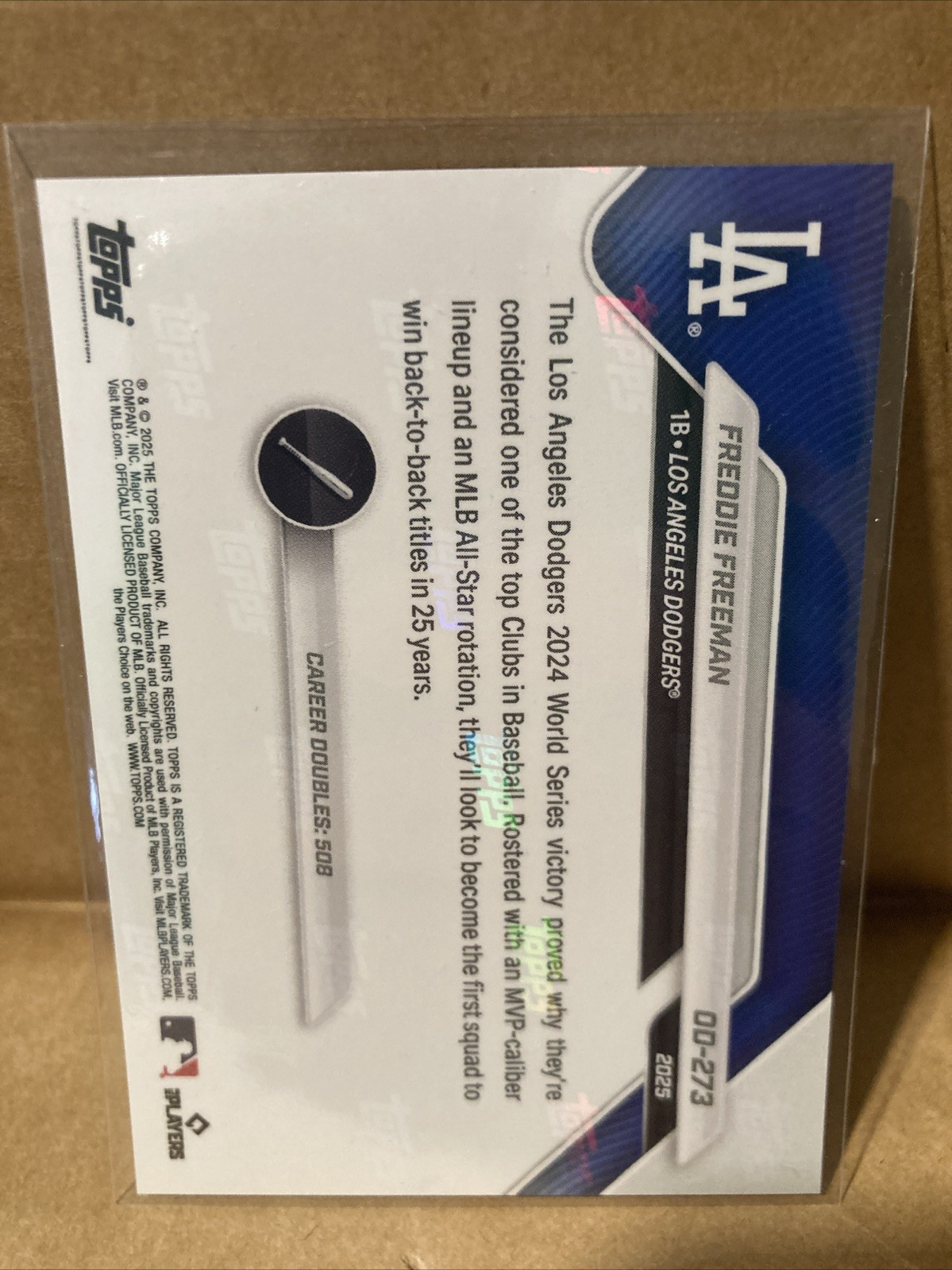 Topps NOW 2025 MLB Road To Opening Day #OD-273 Freddie Freeman Dodgers