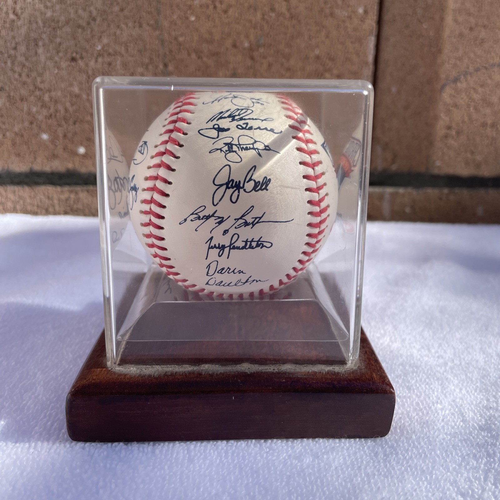 Autographed Baseball Multi Signed MLB Coaches Caring Team Athletes Crest