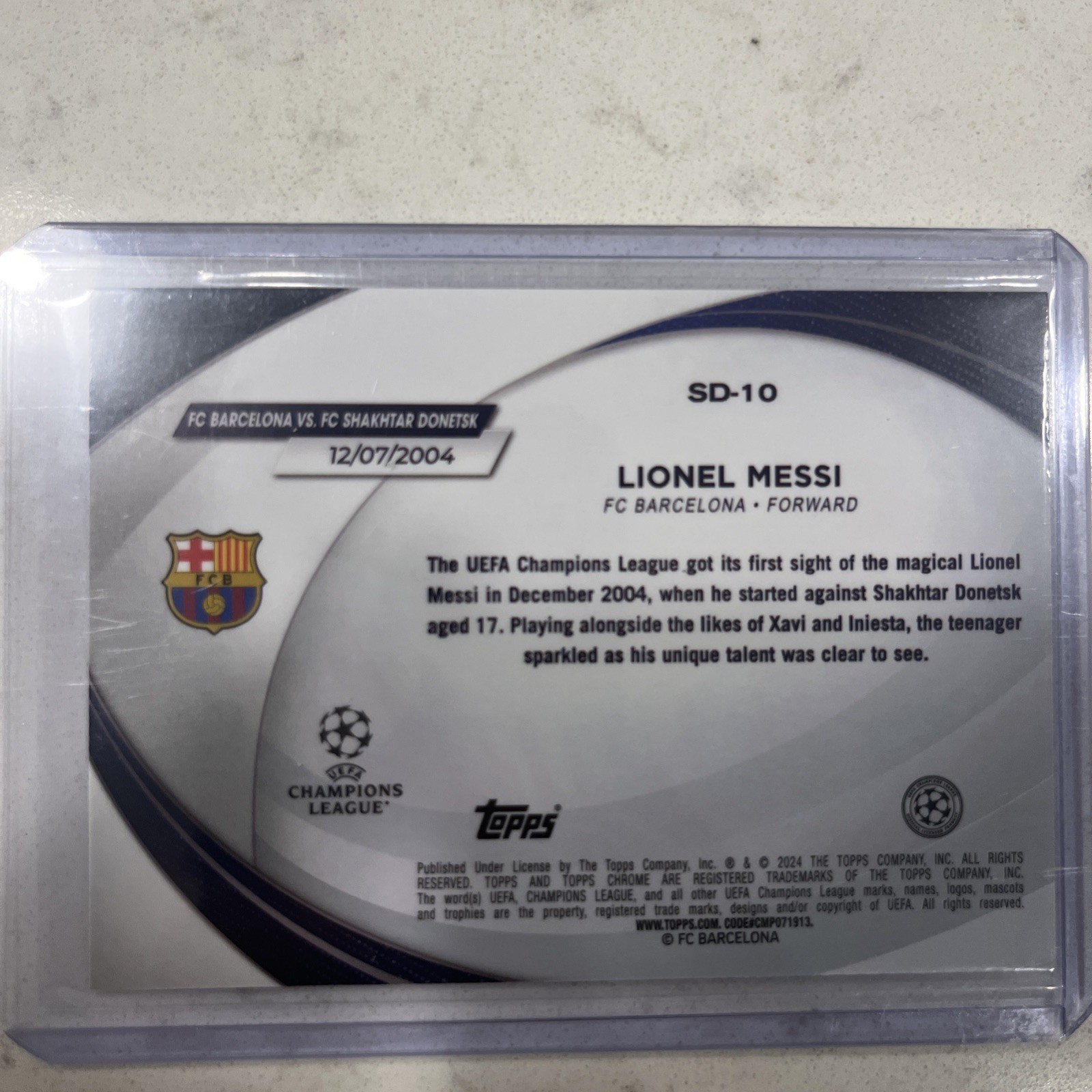 2023-24 Topps Chrome UEFA Club Competitions Starball Debuts Lionel Messi #SD-10