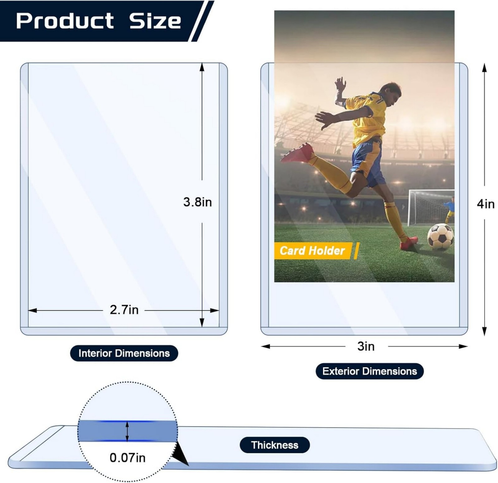 3″x4″ TopLoad Card Holders 35PT 25/50/100/200pcs Rigid PVC For Trading Game Card
