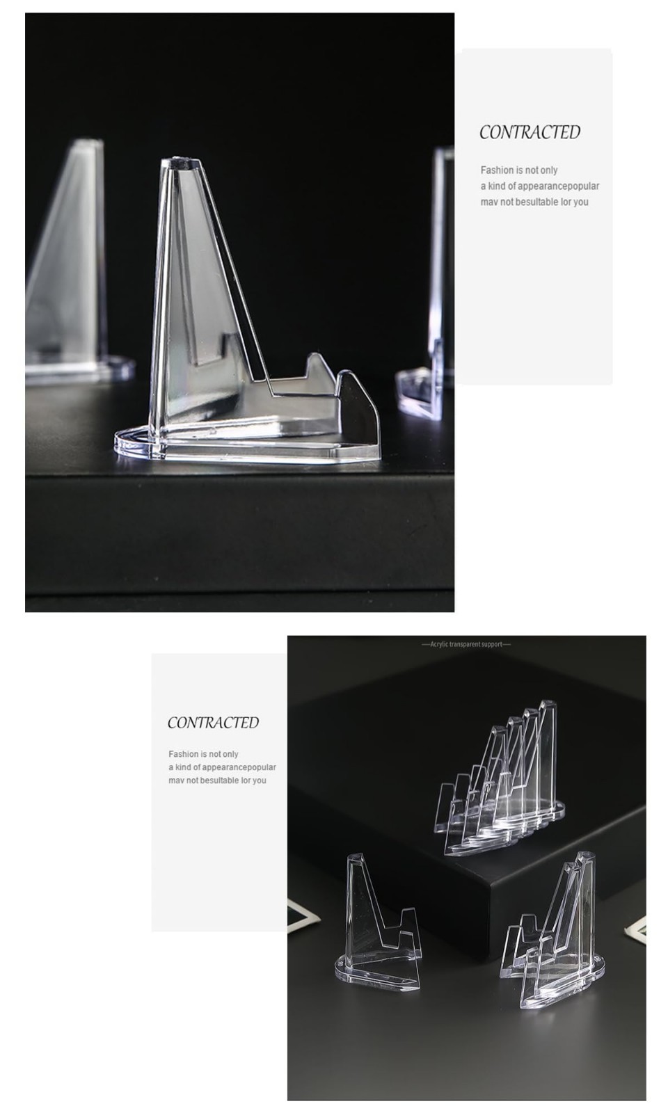 50 Pack Acrylic Card Display Stand 2.2 Inch Mini Easel Holder for Trading Cards