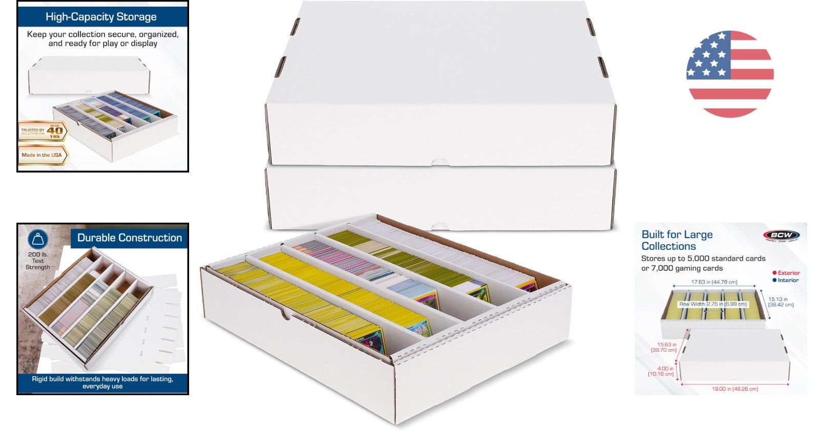 Lightweight 5000 Card Capacity Full Lid Boxes – Perfect for TCG & MTG Collectors