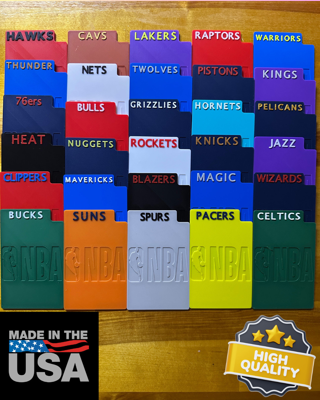 (30) STANDARD NBA Team Sports Card Dividers BASKETBALL Trading MADE IN USA