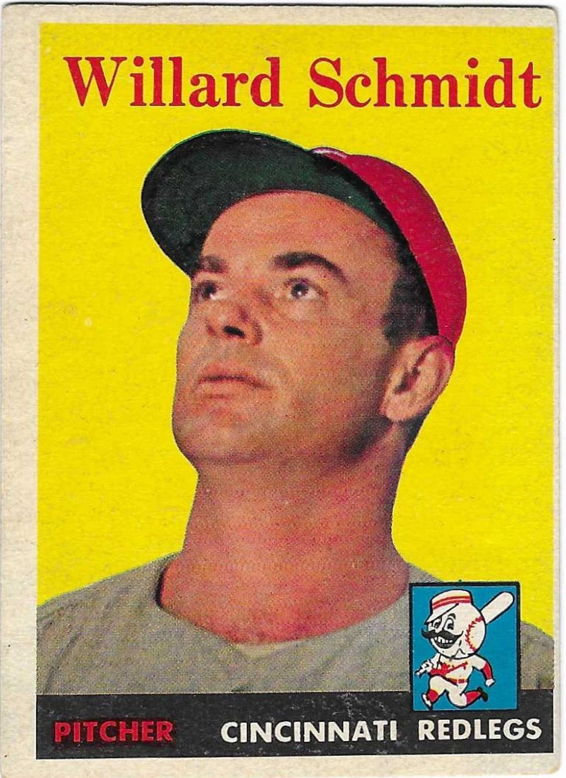 1958 TOPPS – #214 WILLARD SCHMIDT (REDS)!! GREAT CARD!!