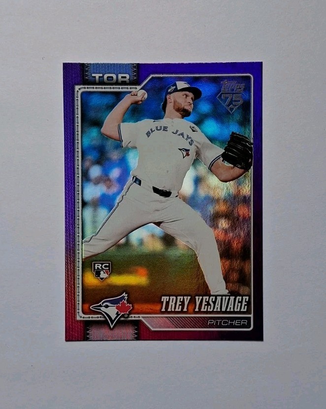 2026 Topps series 2 #620 Trey Yesavage purple rainbow foil /250 (RC)