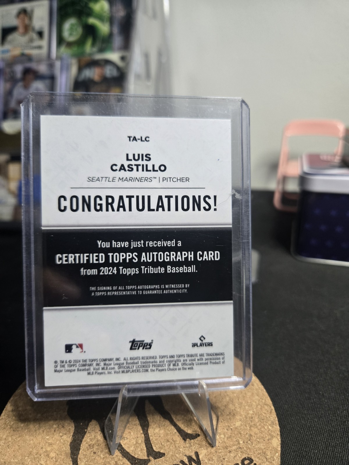 2024 Topps Tribute – Tribute Autographs Luis Castillo #TA-LC Gold /75 (AU)