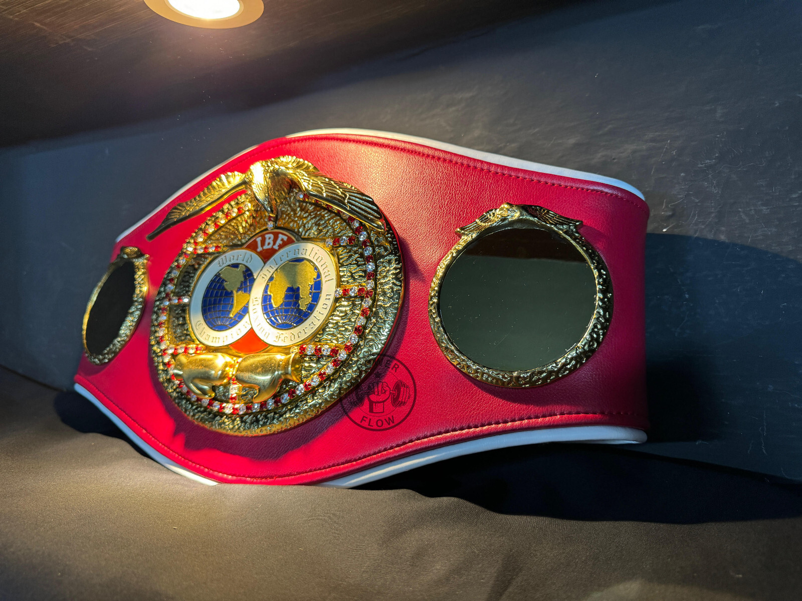 IBF Boxing Championship Belt Metal Plates Boxing Belt Leather Strap Custom Made