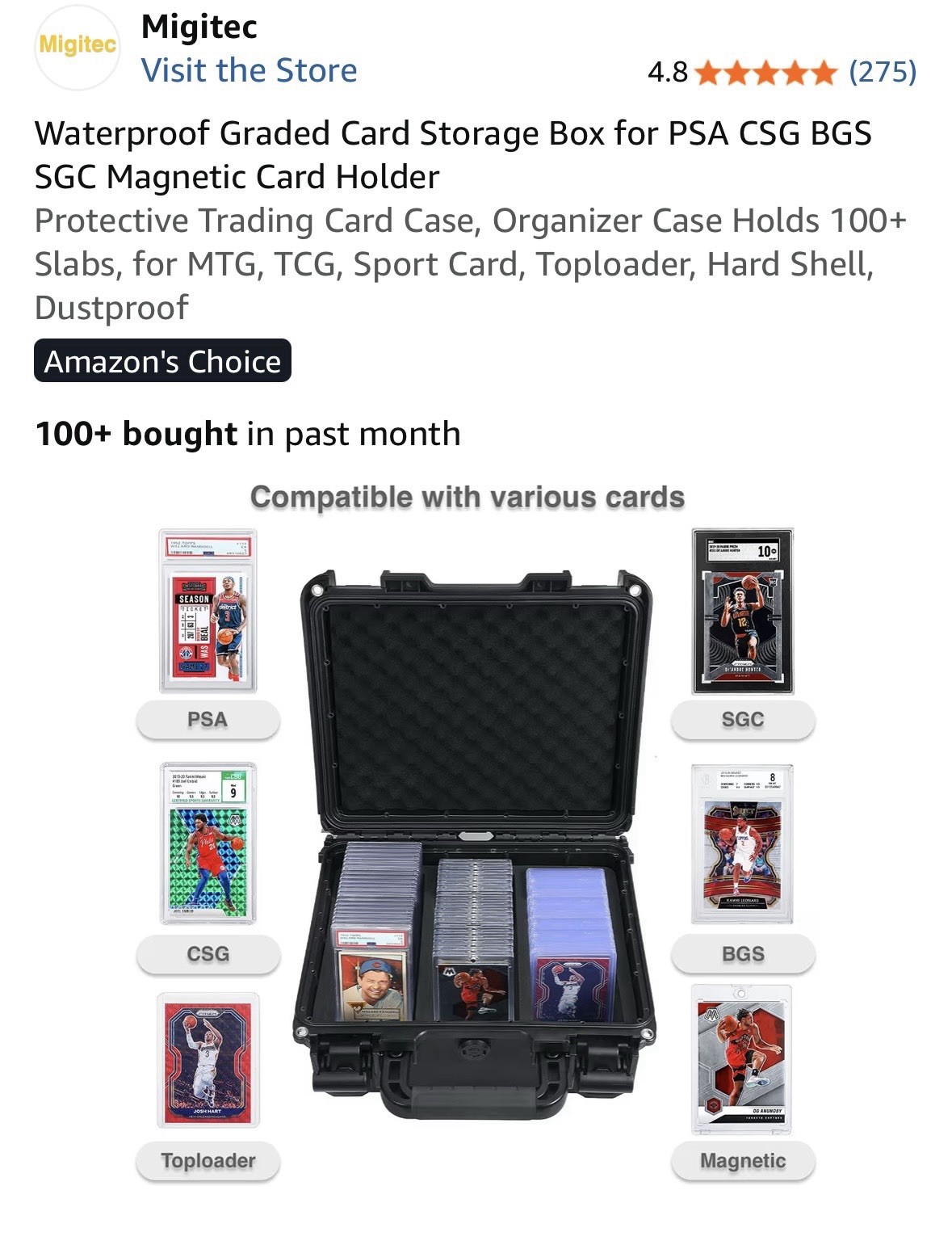 Migitec Waterproof Graded Card Case