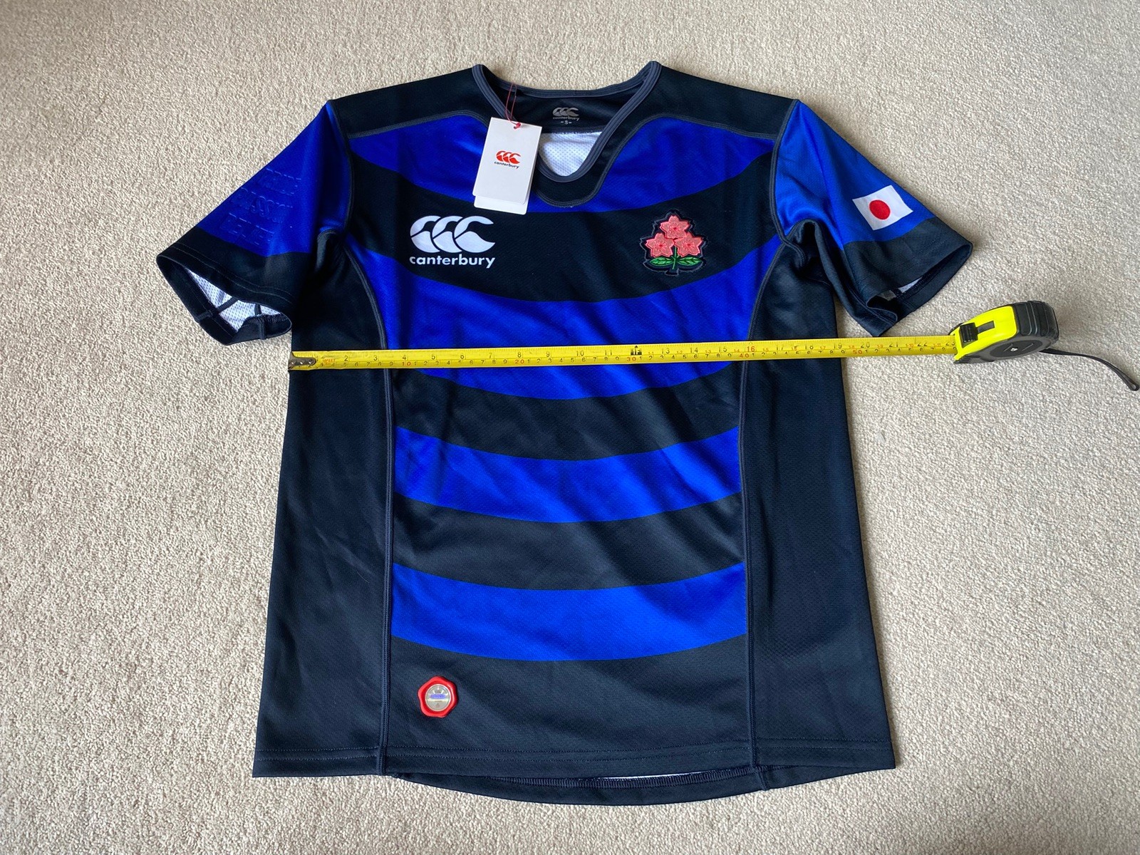 Japan Rugby Shirt 2015/16 Official Away Blue/Black Stripe Small Canterbury New
