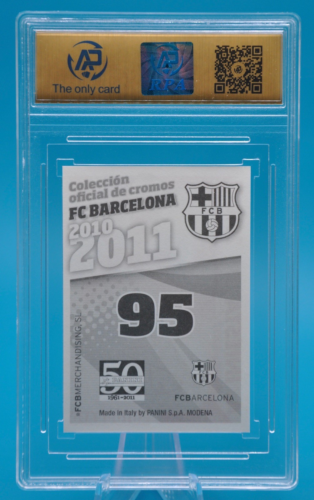 2010-11 Panini FC Barcelona Andres Iniesta Autografo Sticker AP 10 Pristine #95
