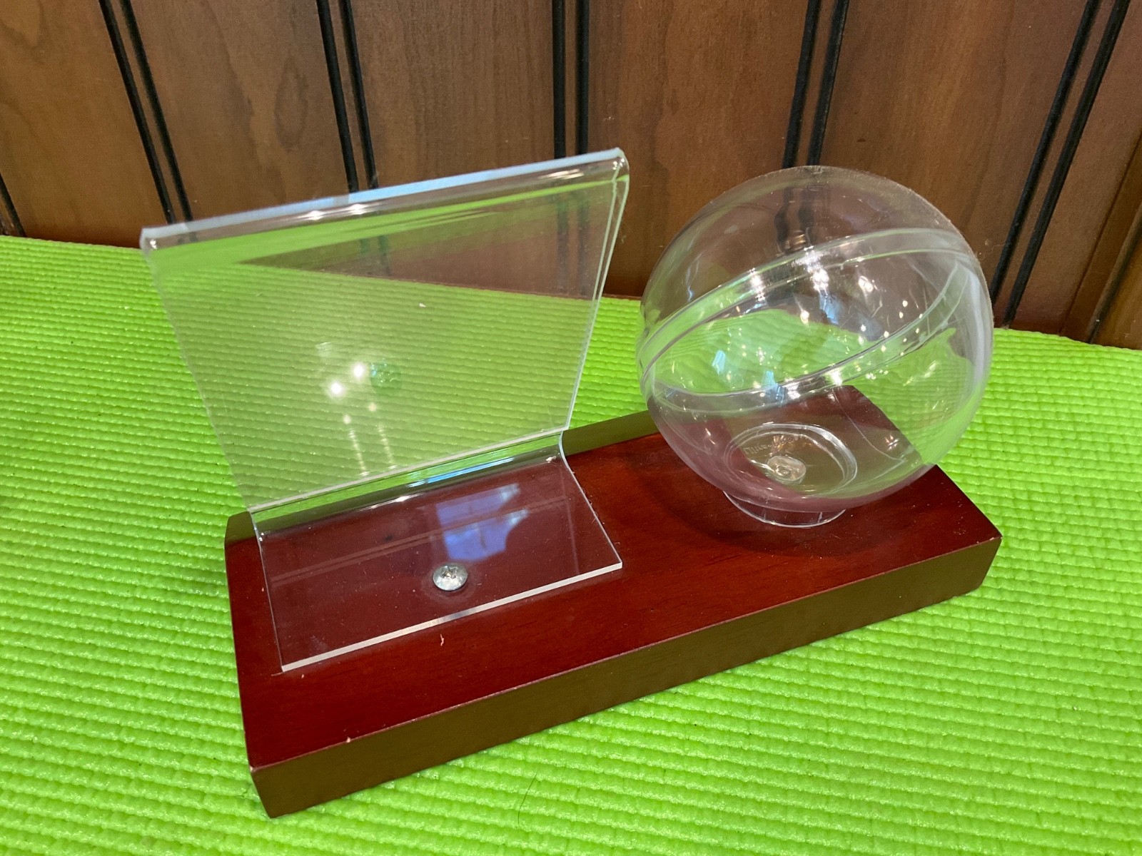 Deluxe Wooden Baseball & Trading Card Display Stand Acrylic Holder Wood Base