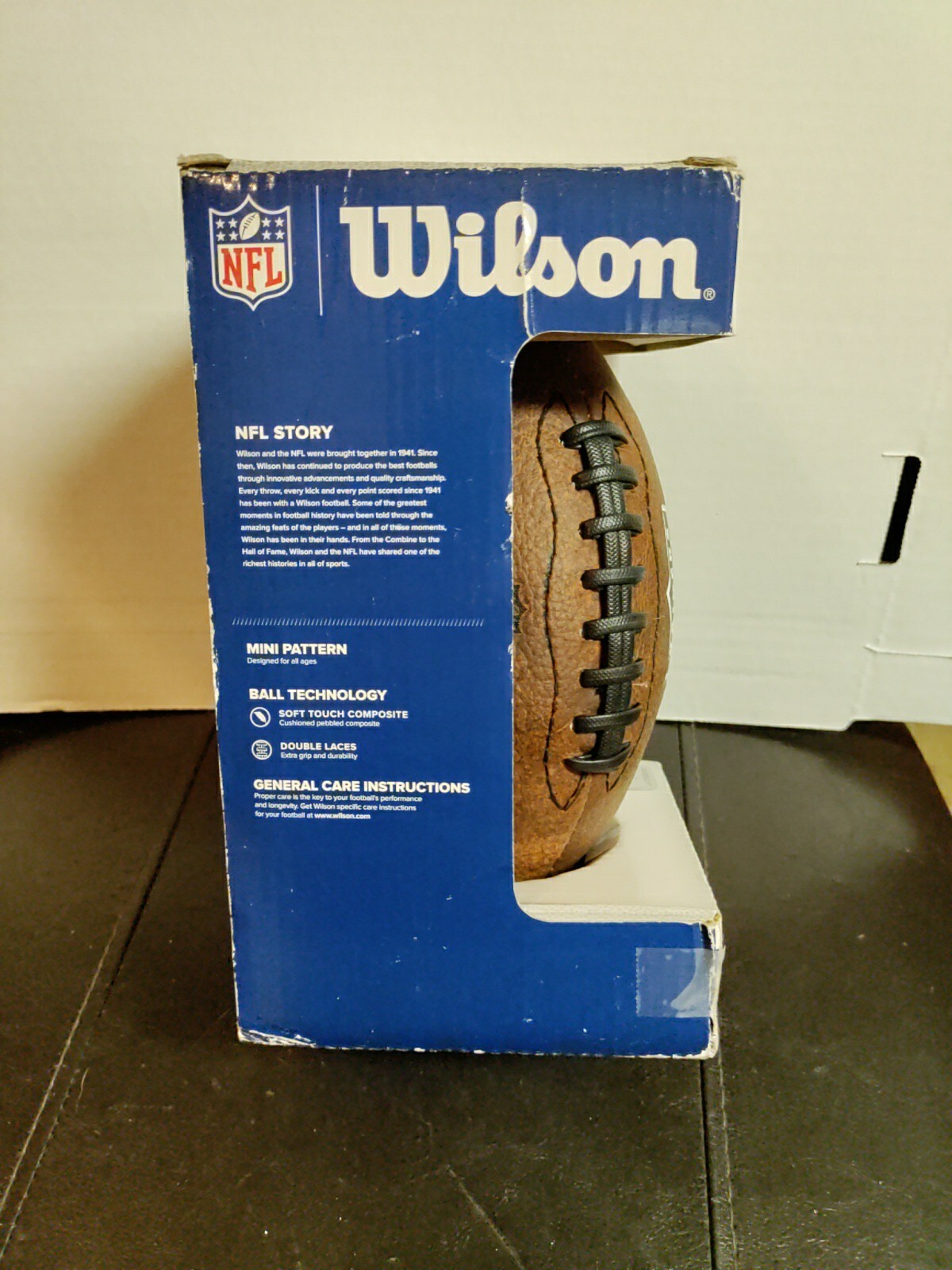 NFL Commemorative Football, 9-Inches Oakland Raiders. Signed Jeff Barnes. SB 15