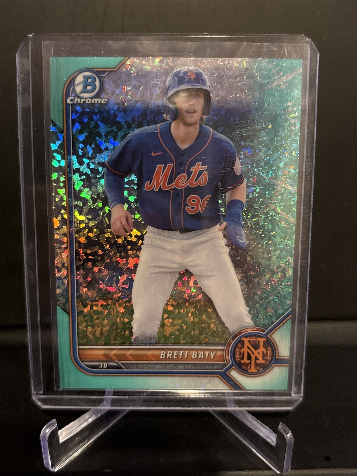 2022 Bowman Chrome Brett Baty Prospect BCP-5 Aqua Shimmer Refractor /125
