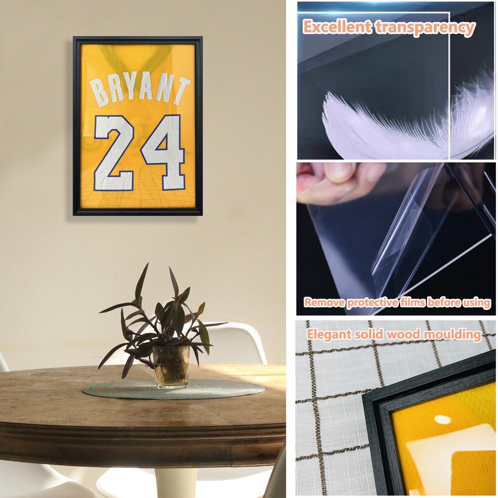 trlry 2 Pack Jersey Frame Display Case,Jersey Shadow Box,Sports Jersey Display F