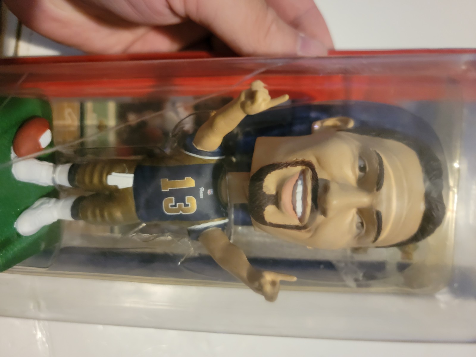 2002 NFL EDITION PLAY MAKER KURT WARNER BOBBLE HEAD + CARD NFL UPPER DECK Rams
