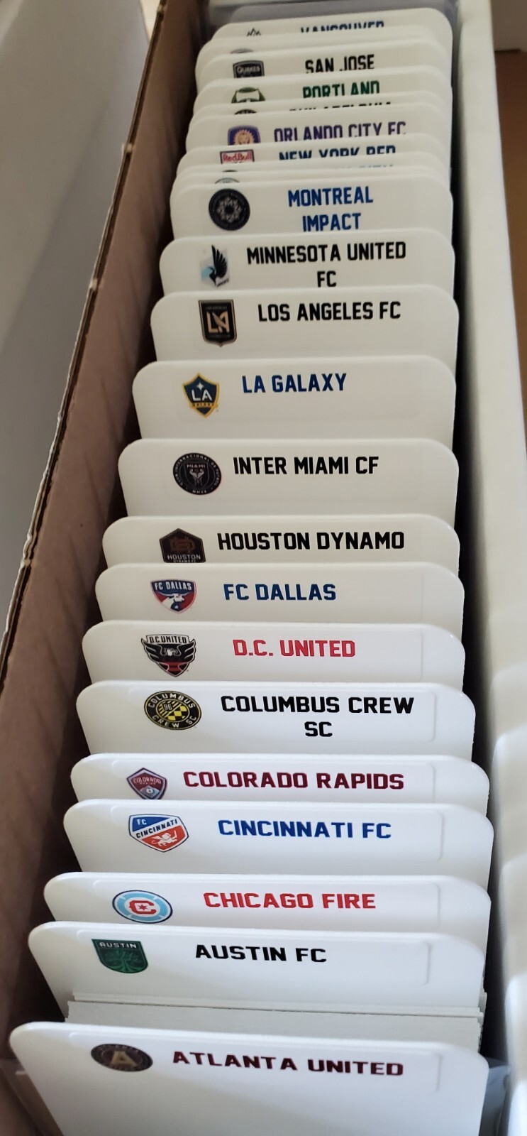 (29) TALL Sports Card Dividers with 29 FREE MLS Teams Logos Labels