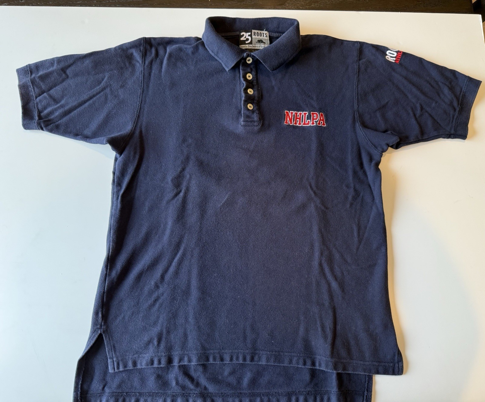 Vintage Roots Athletics NHLPA 25 Years Men’s Navy Blue Polo Shirt Size S