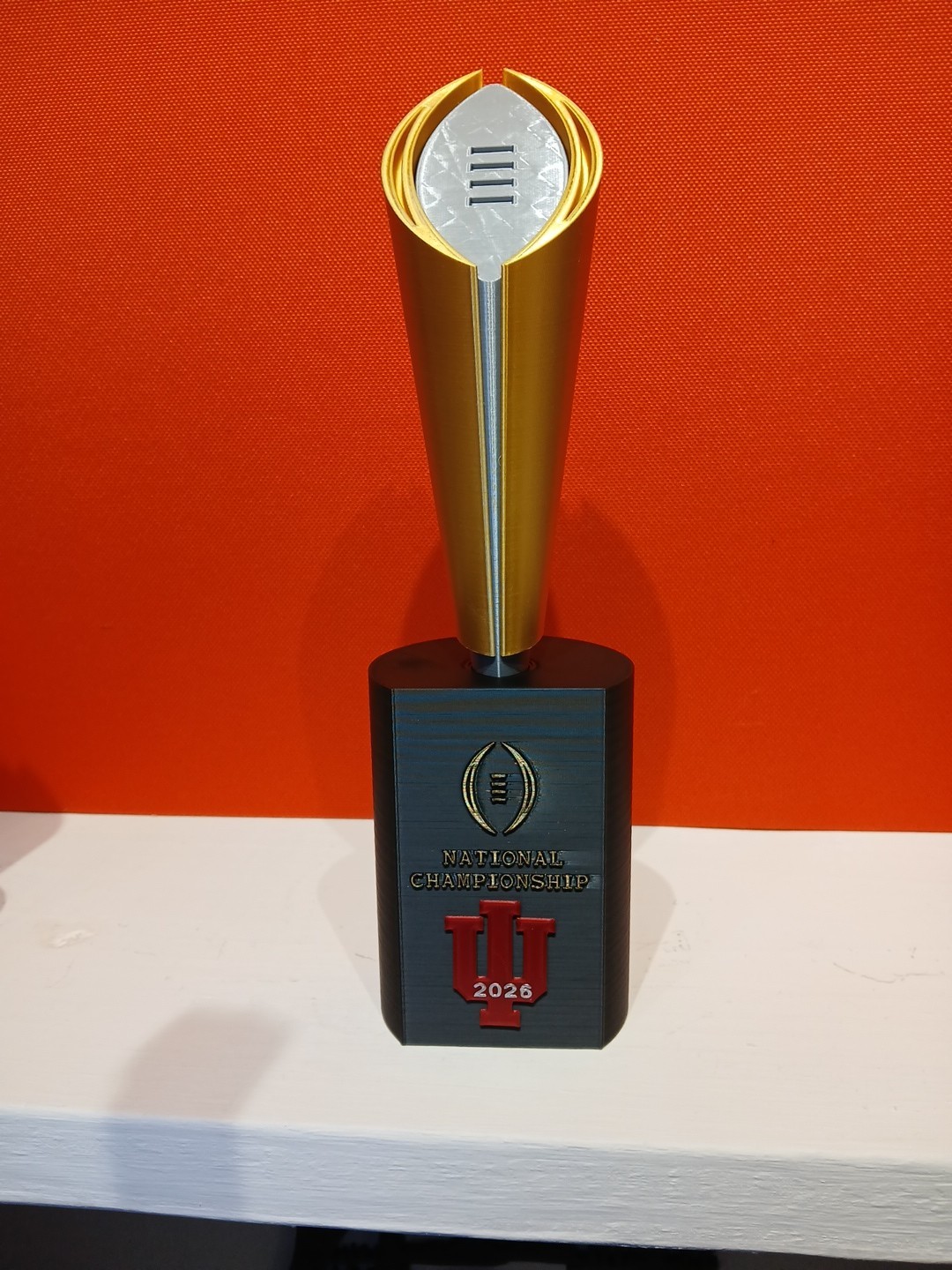 INDIANA UNIVERSITY CFP 2026 CHAMPIONSHIP TROPHY, LARGE 13-INCHES TALL