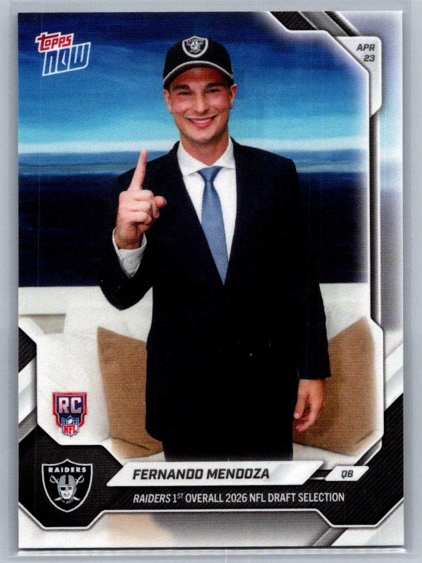 2026 Topps Now – Fernando Mendoza #FMEN Rookie RC