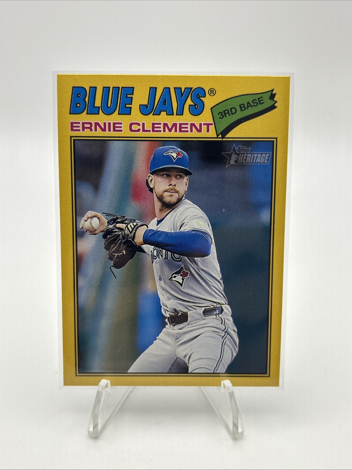 2026 Topps Heritage Ernie Clement #21 Toronto Blue Jays Dark Yellow Border SP
