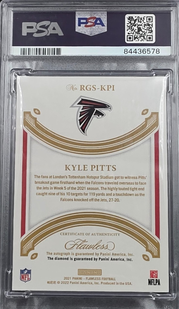 2021 Kyle Pitts Flawless Diamond Auto /10 #RGS-KPI PSA 9 RC – POP 2 NONE HIGHER