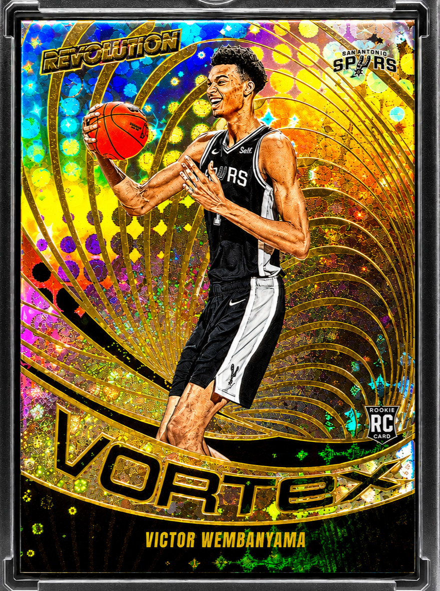 VICTOR WEMBANYAMA ROOKIE BLACK GOLD DISCO REFRACTOR Spurs Insert Holo 2023-24