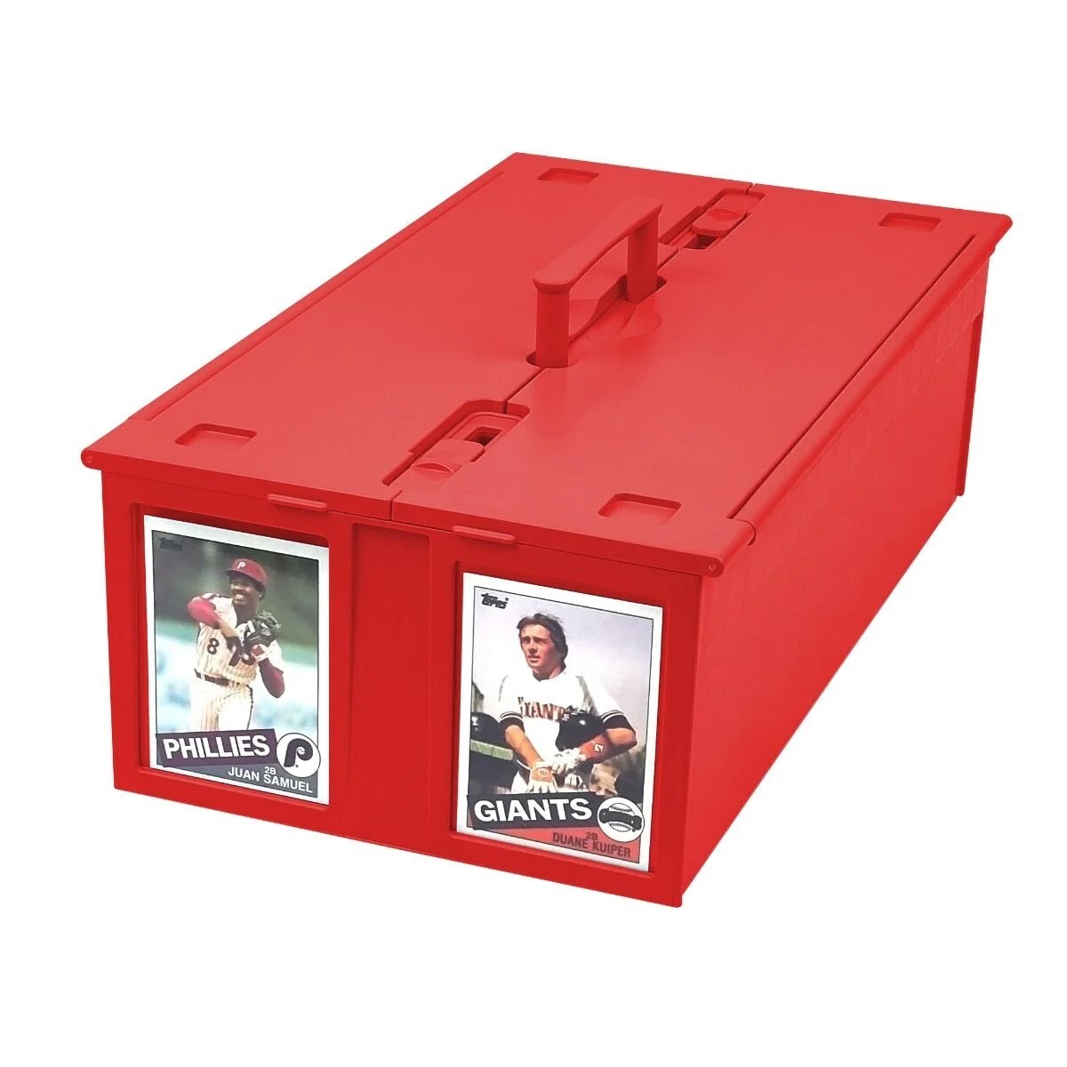 BCW Cards Bin Box Hold 1600 Trading Gaming Sport Toploader Cards / Magnetic Red