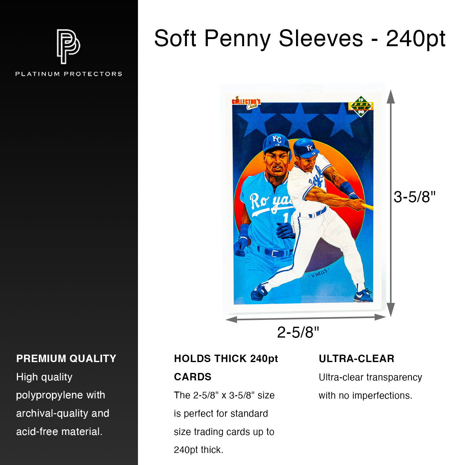 Thick Penny Sleeves for up to 240pt Thicker Cards Auto Jersey Patch Cards