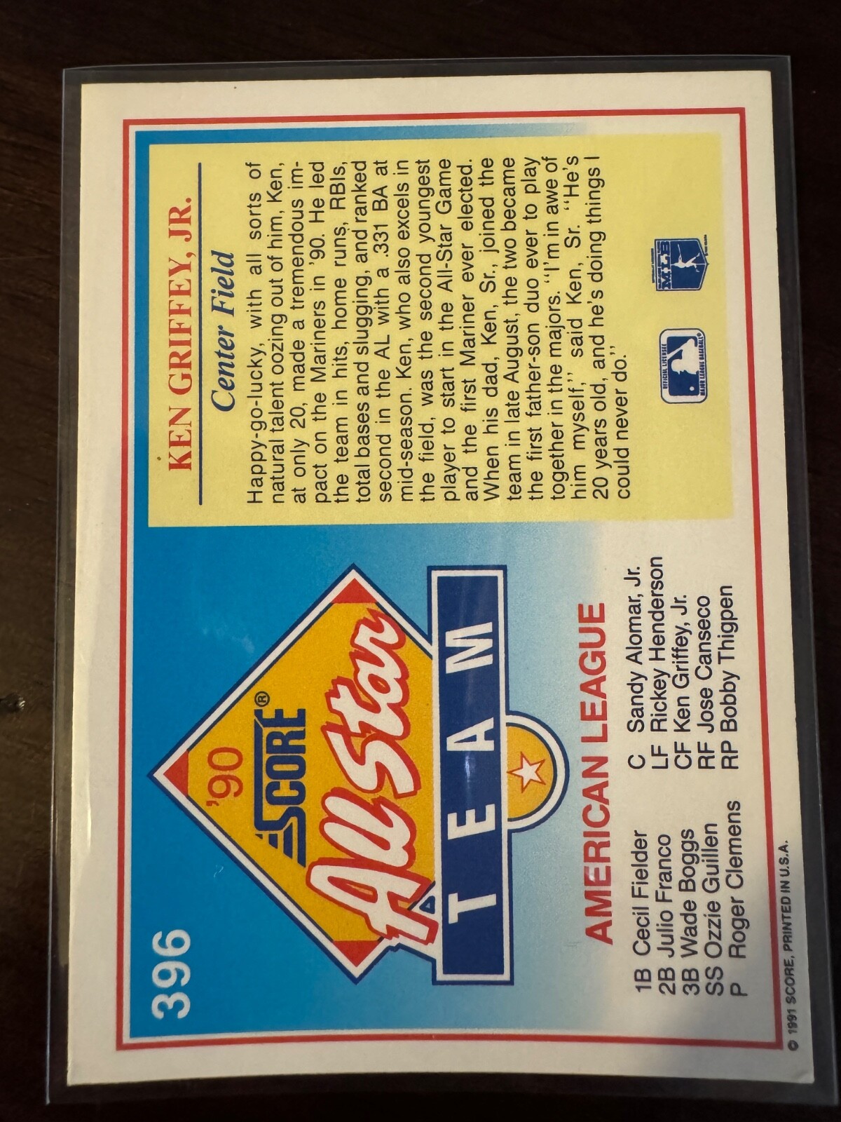 1990 Score All Stars – You Choose – Griffey Jr, Conseco, Fielder, Franco, & More