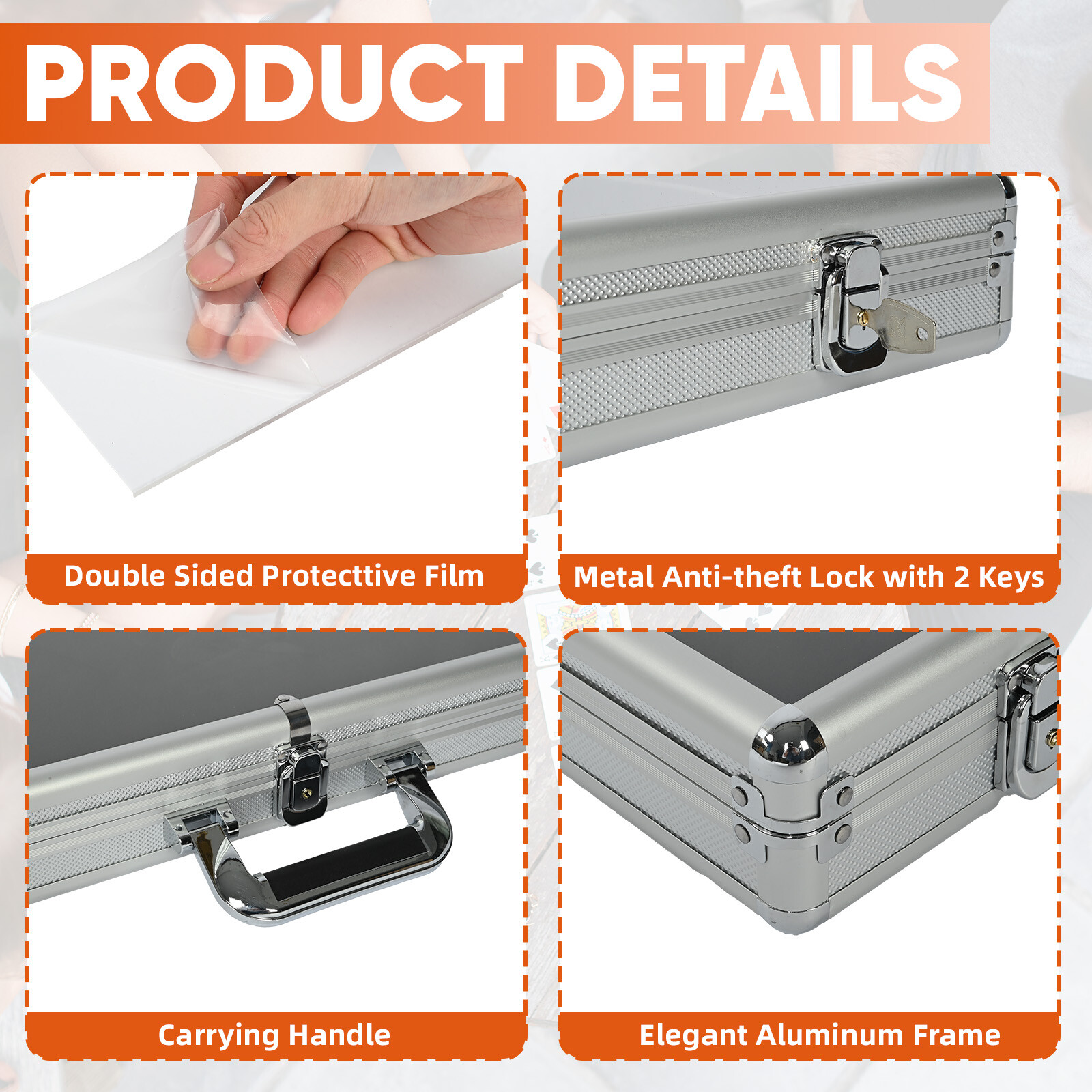 Aluminum Acrylic Table Top Trade Show Portable Display Case Trading Card/Jewelry