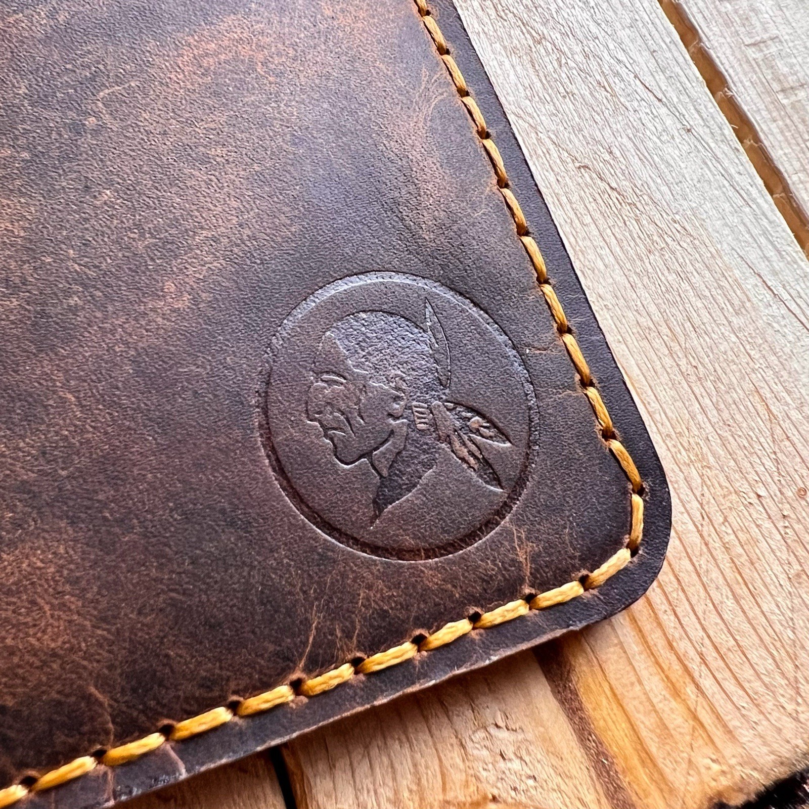 Seminole Golf Club Holderness & Bourne Wallet Genuine Leather Wax Brown Minimal