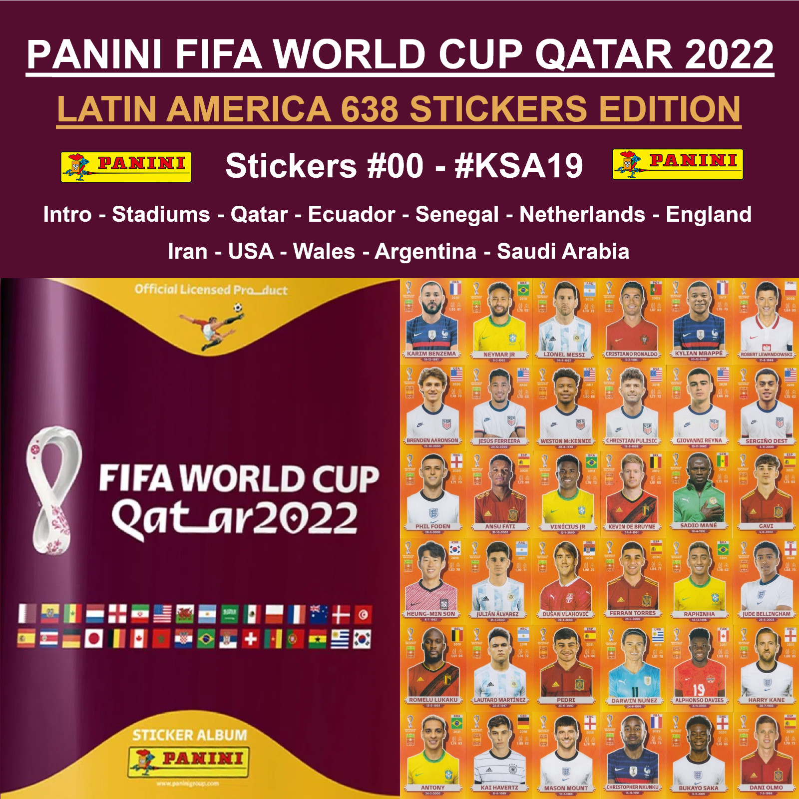 Panini World Cup QATAR 2022 – Latin America Edition – Stickers #00 – #KSA19