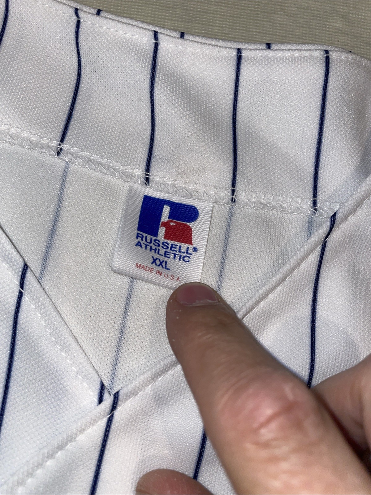Anaheim Angels Russell Athletic Jersey White Men Xxl Pinstripe Clean Vintage 90s