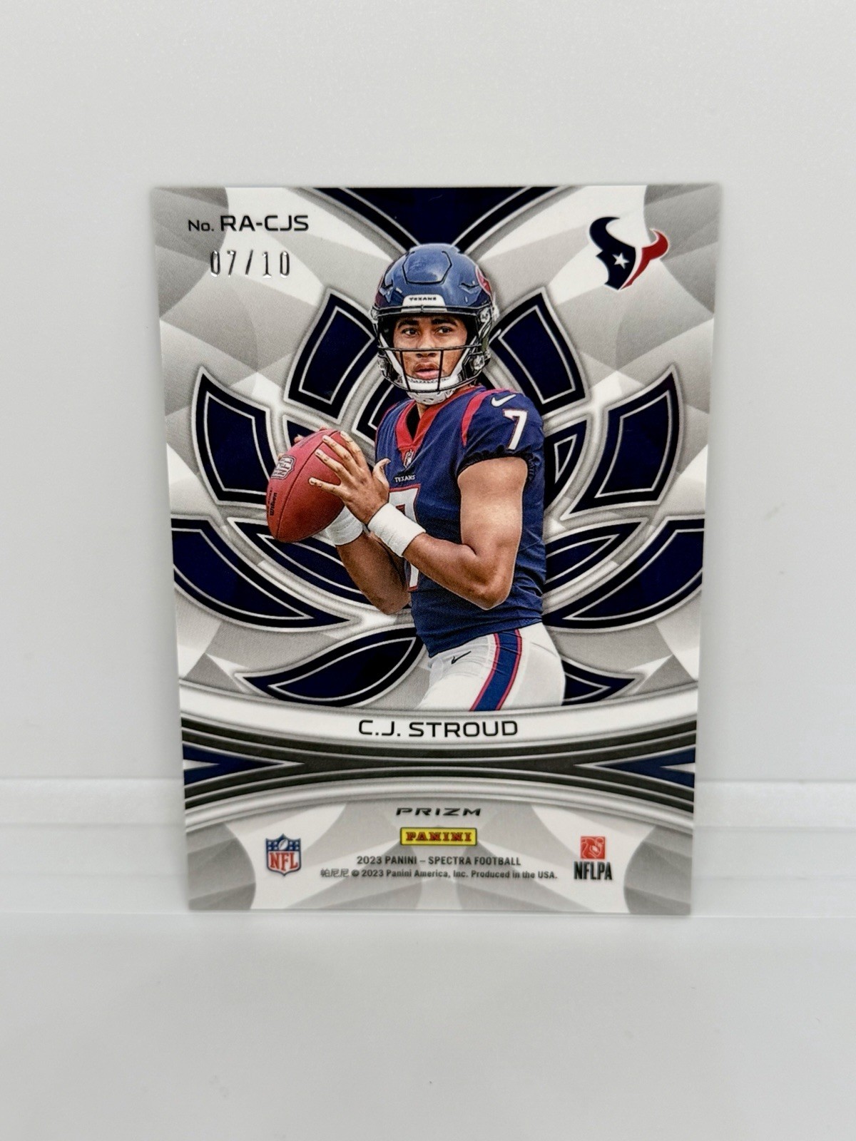 CJ STROUD Rookie 2023 Spectra Aura Universal Prizm Jersey Number 07/10 Texans RC