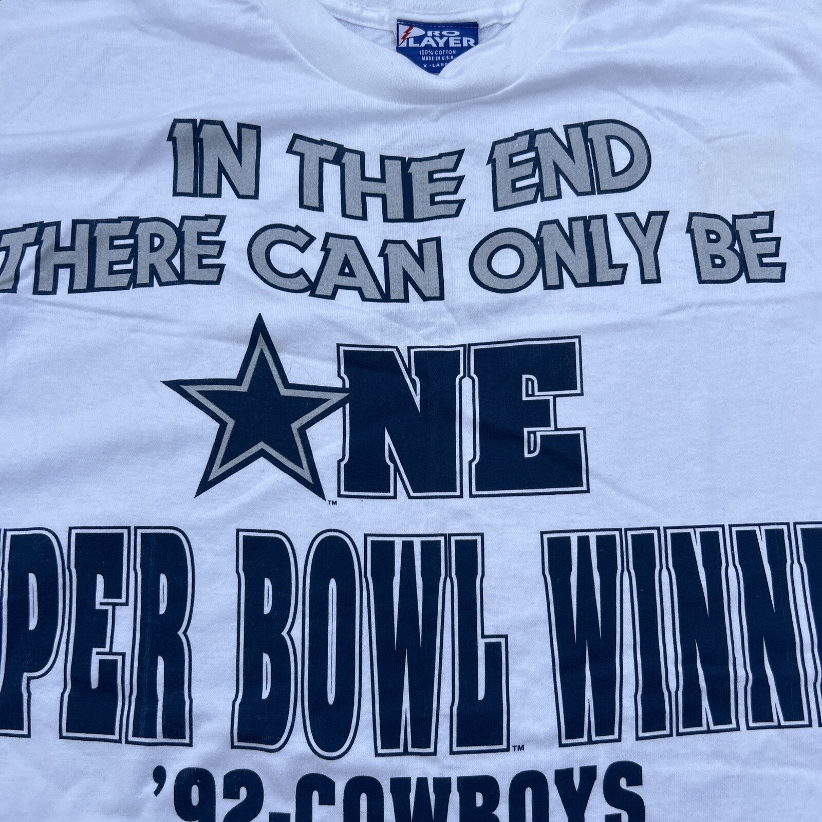 Vtg 1994 NFL Dallas Cowboys Pro Player Super Bowl Single Stitch NWOT 2 Sided XL