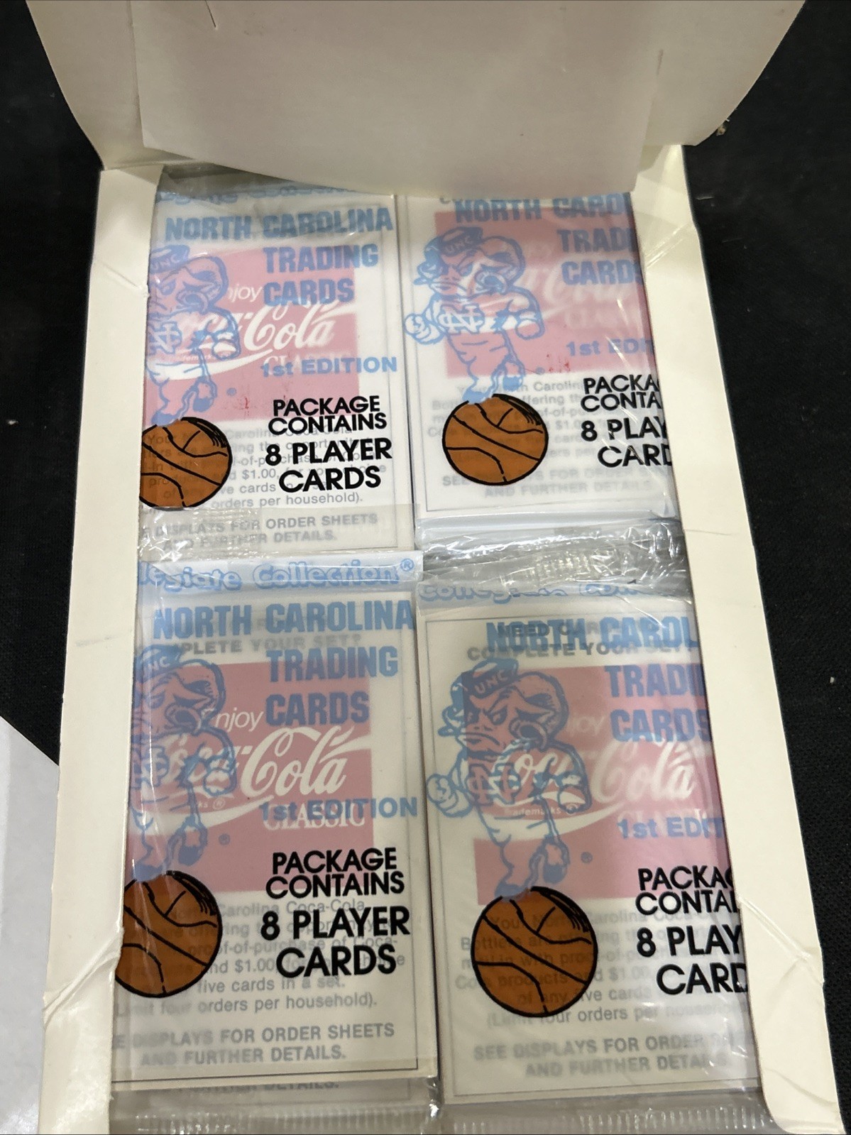 1989 North Carolina Collegiate Basketball 1st Edition Box 36 Packs Sealed Jordan