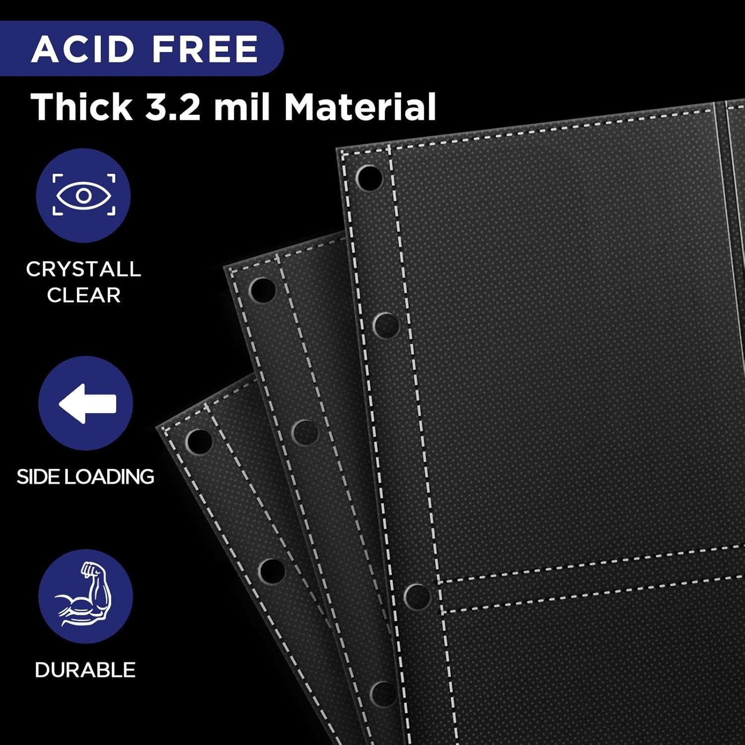 4 Pocket Top Loader Binder Pages 25 Pack Trading Card Storage Sleeves 3 Ring New