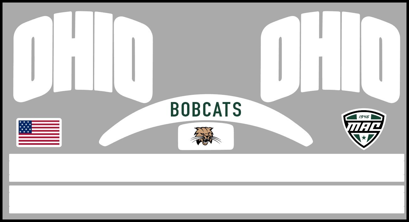 FULL SIZE Ohio Bobcats Helmet Alternate Decals – 5 designs to choose from