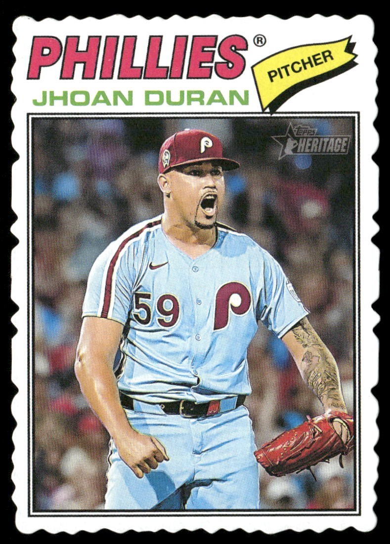 2026 Topps Heritage – Jhoan Duran #14 Deckle Edge SP Variation – Phillies