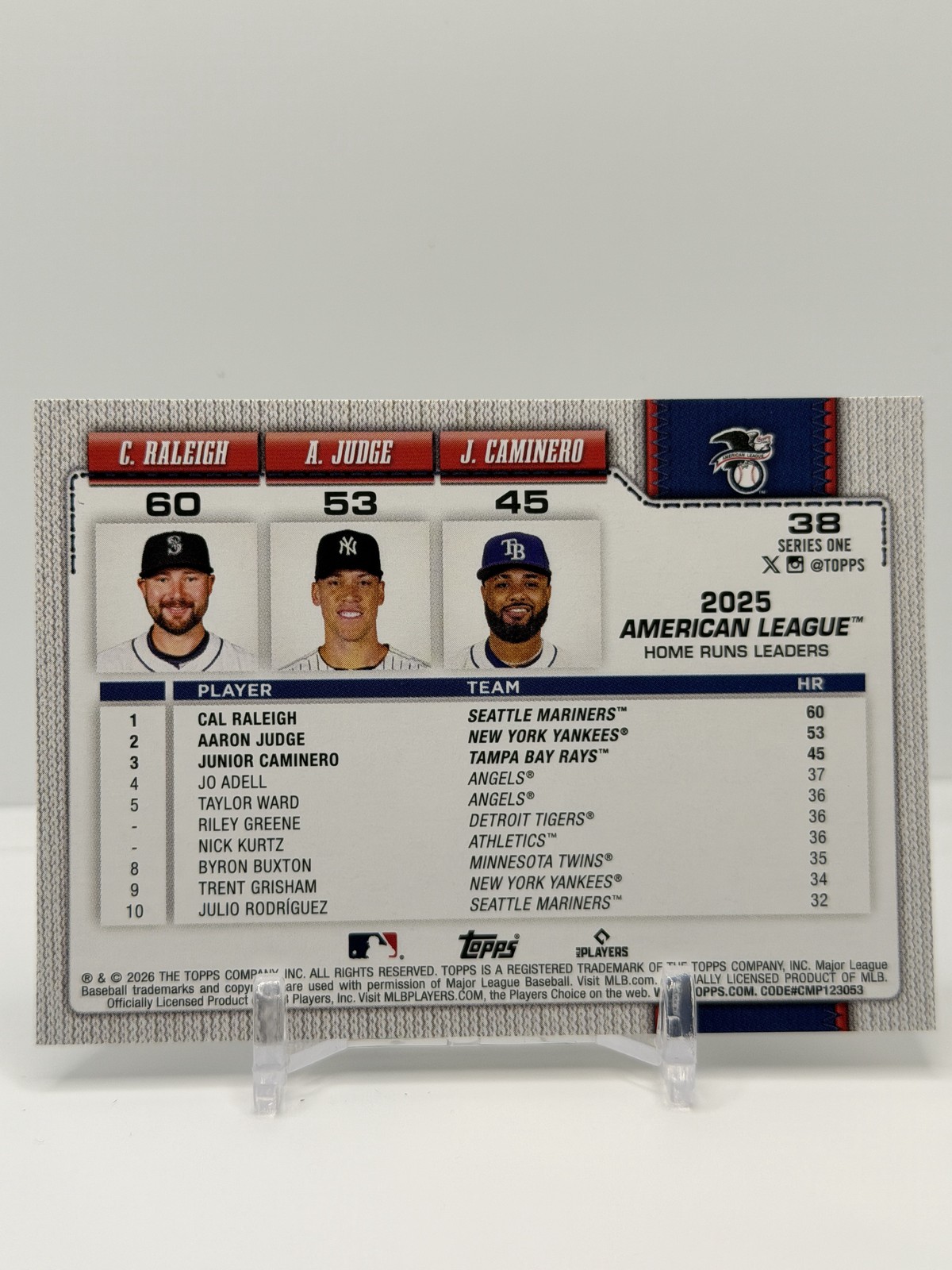2026 Topps Aaron Judge #38 New York Yankees