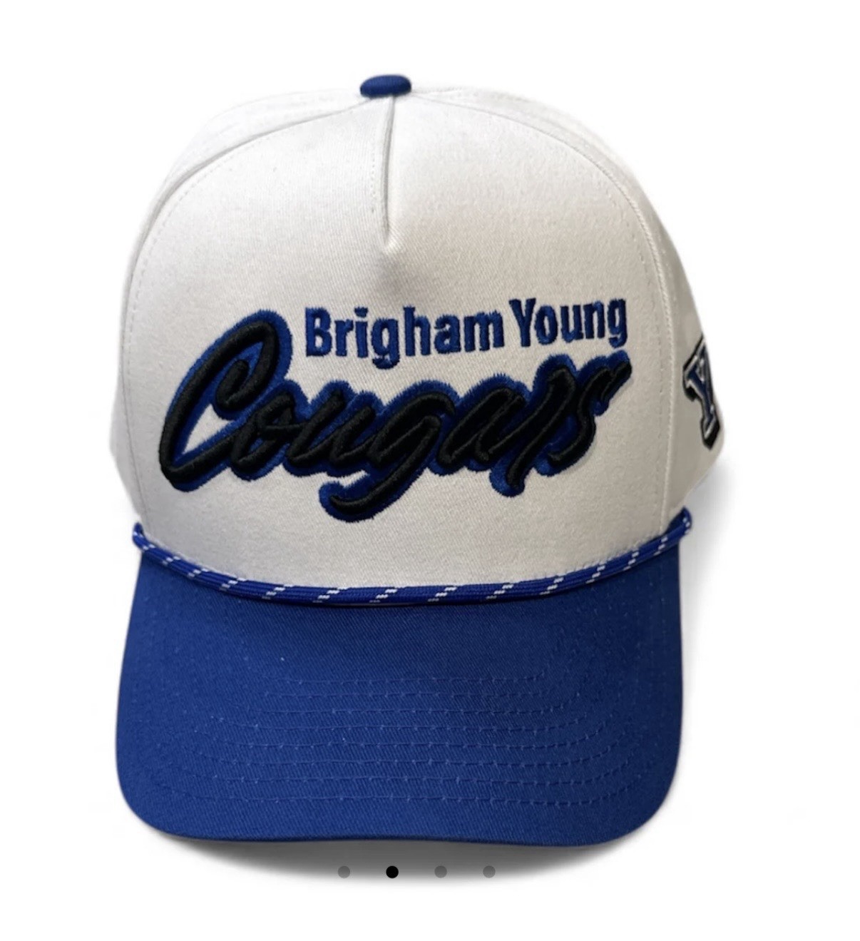 NEW! White BYU Brigham Young Cougars Twill SnapBack Hat Cap Royal Army
