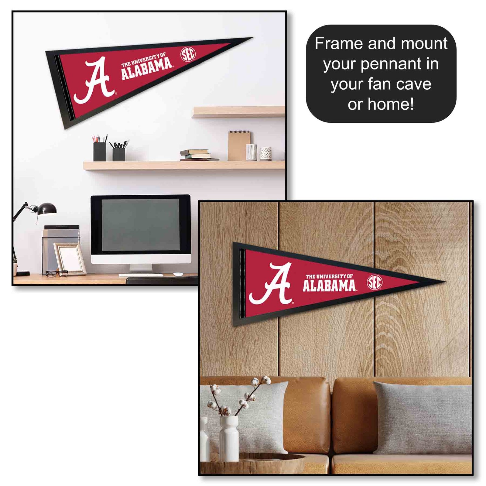Alabama Crimson Tide 12 in X 30 in SEC College Pennant