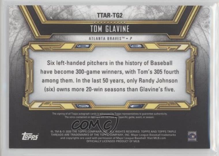 2020 Topps Triple Threads Relics 14/18 Tom Glavine #TTAR-TG2 Auto HOF 0g27