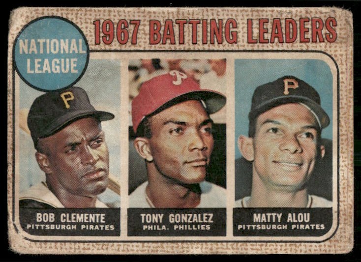 VENEZUELAN BOB CLEMENTE 1968 VENEZUELA TOPPS #1 CREASED WHITE LETTERS TPHLC-3968