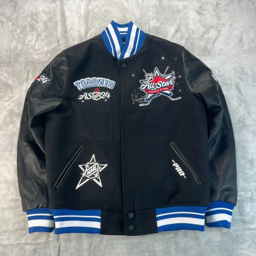 NHL All Star Game Pro Standard Jacket Mens Size M Multicolor Ribbed Wool Varsity