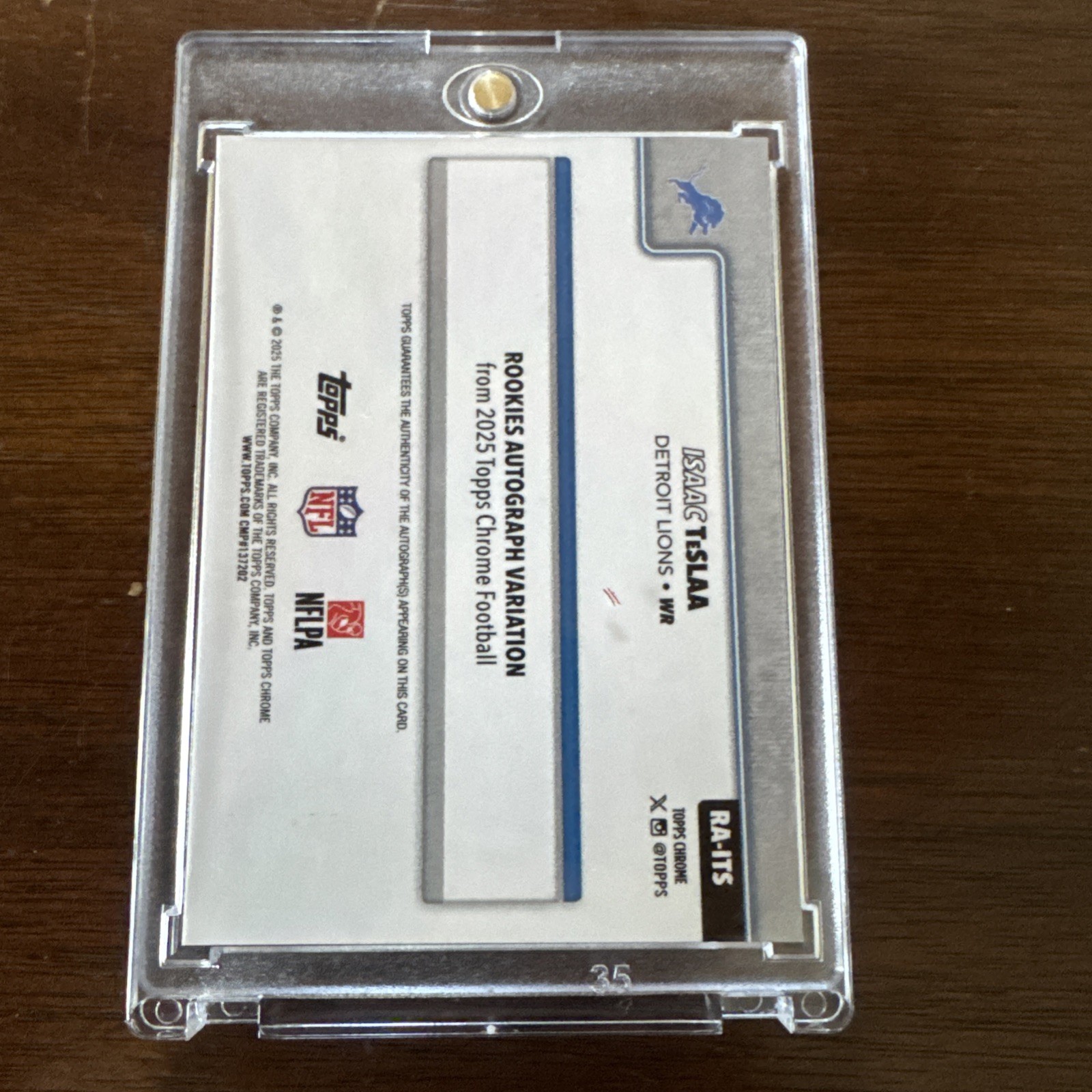 2025 Topps Chrome – Rookie Autographs Isaac TeSlaa #RA-ITS Yellow Lava Refractor