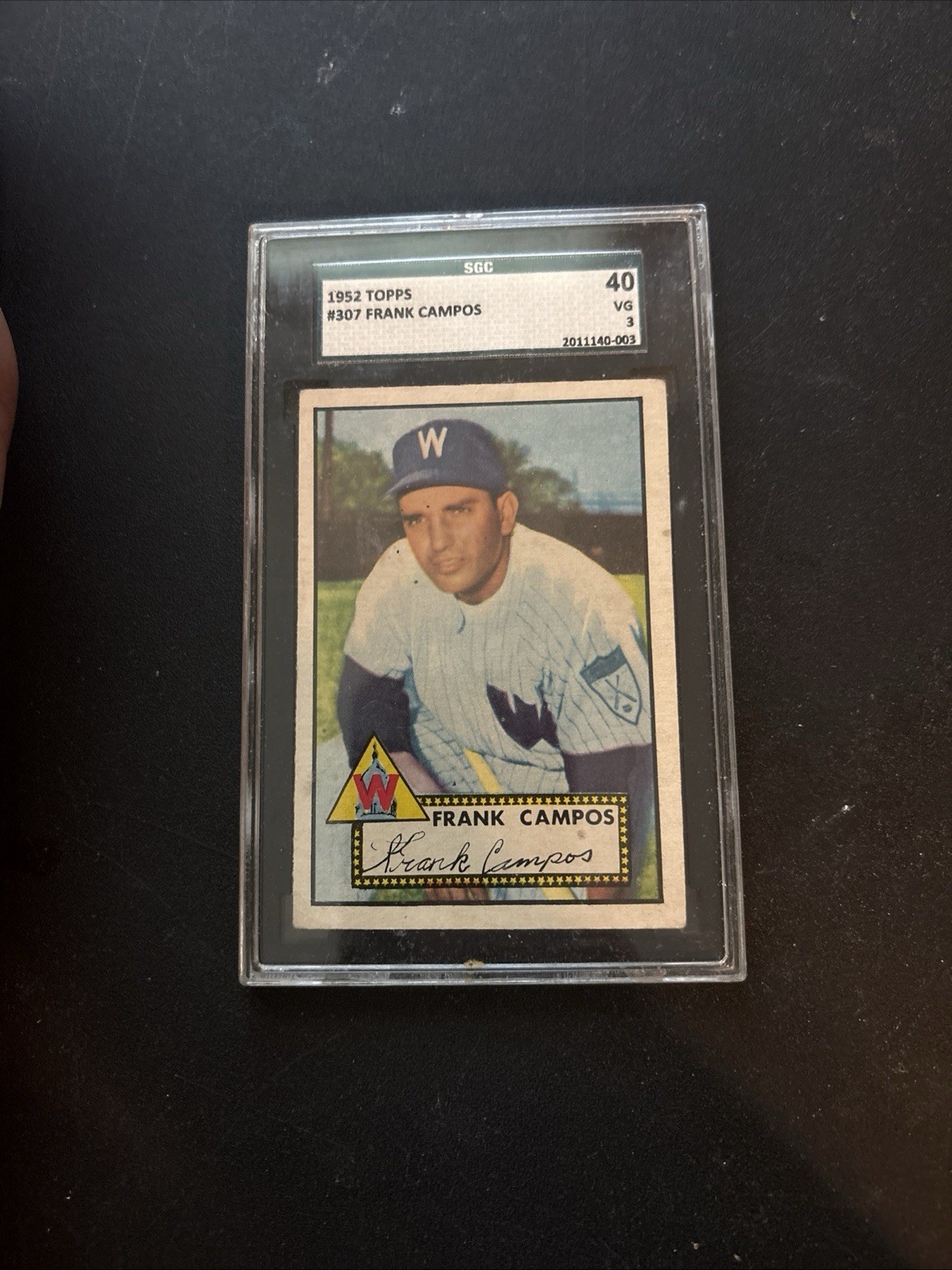 1952 TOPPS #307 FRANK CAMPOS SGC 3